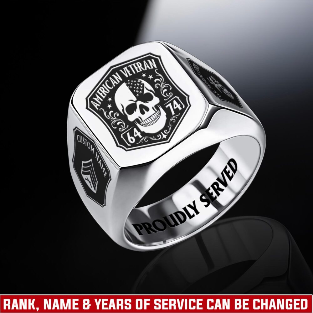 US Marine Corps, Duty, Honor, Country - Engraved Men's Ring