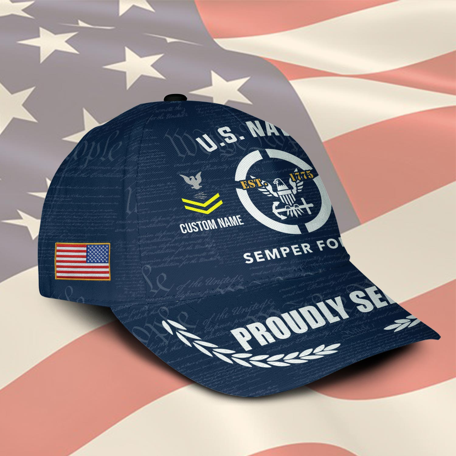 US Navy, Proud Veteran - Classic Cap - Image 2