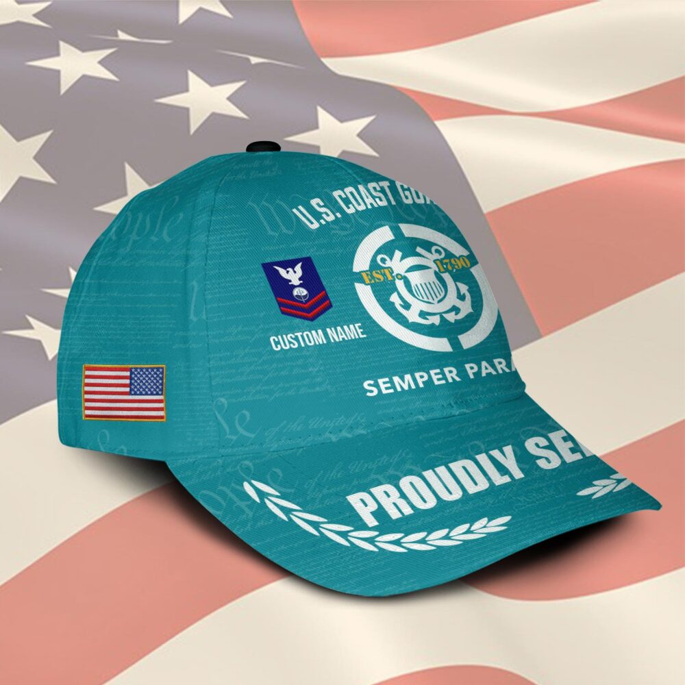 US Coast Guard, Land Of The Free, Because Of The Brave - Classic Cap - Image 2