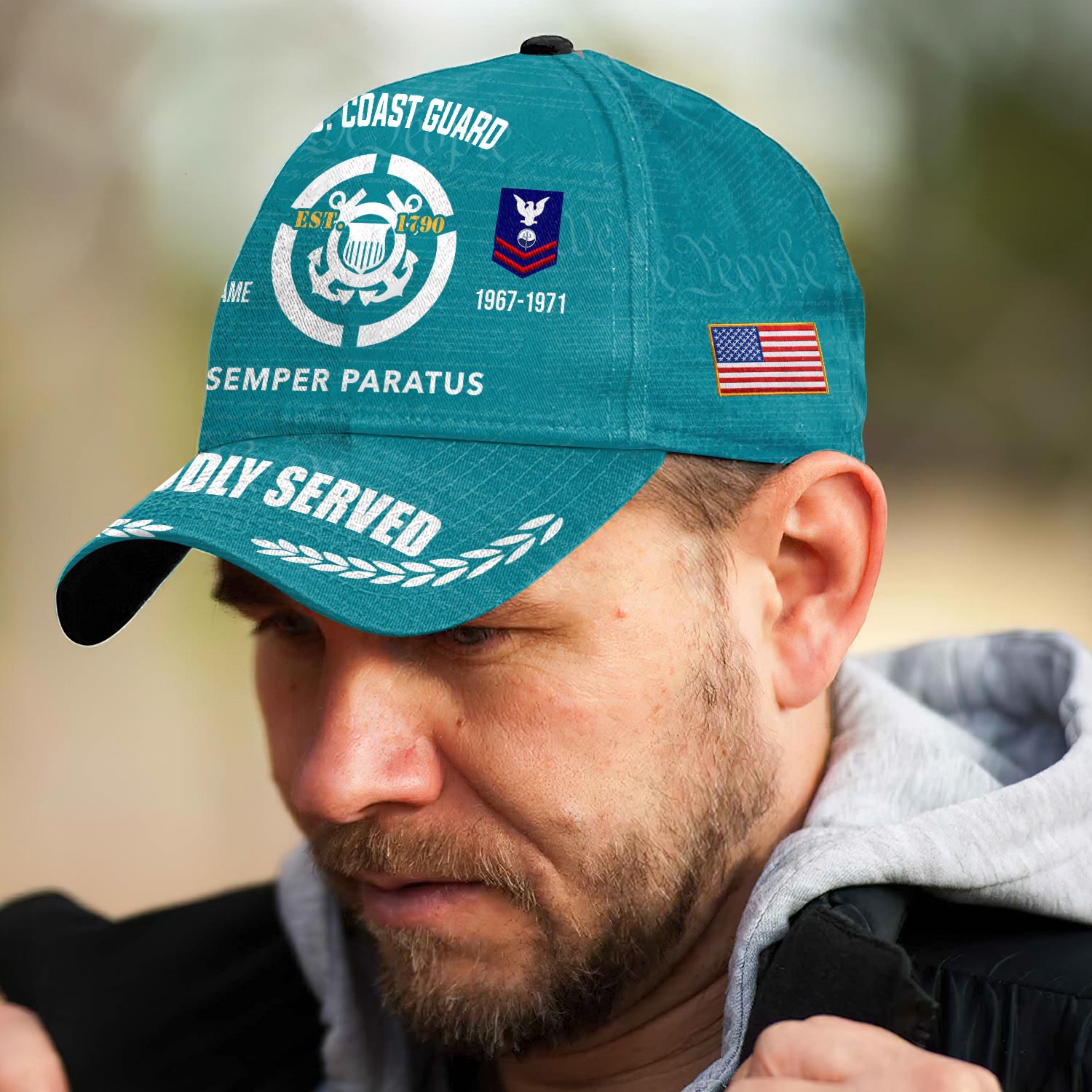 US Coast Guard, Land Of The Free, Because Of The Brave - Classic Cap - Image 3
