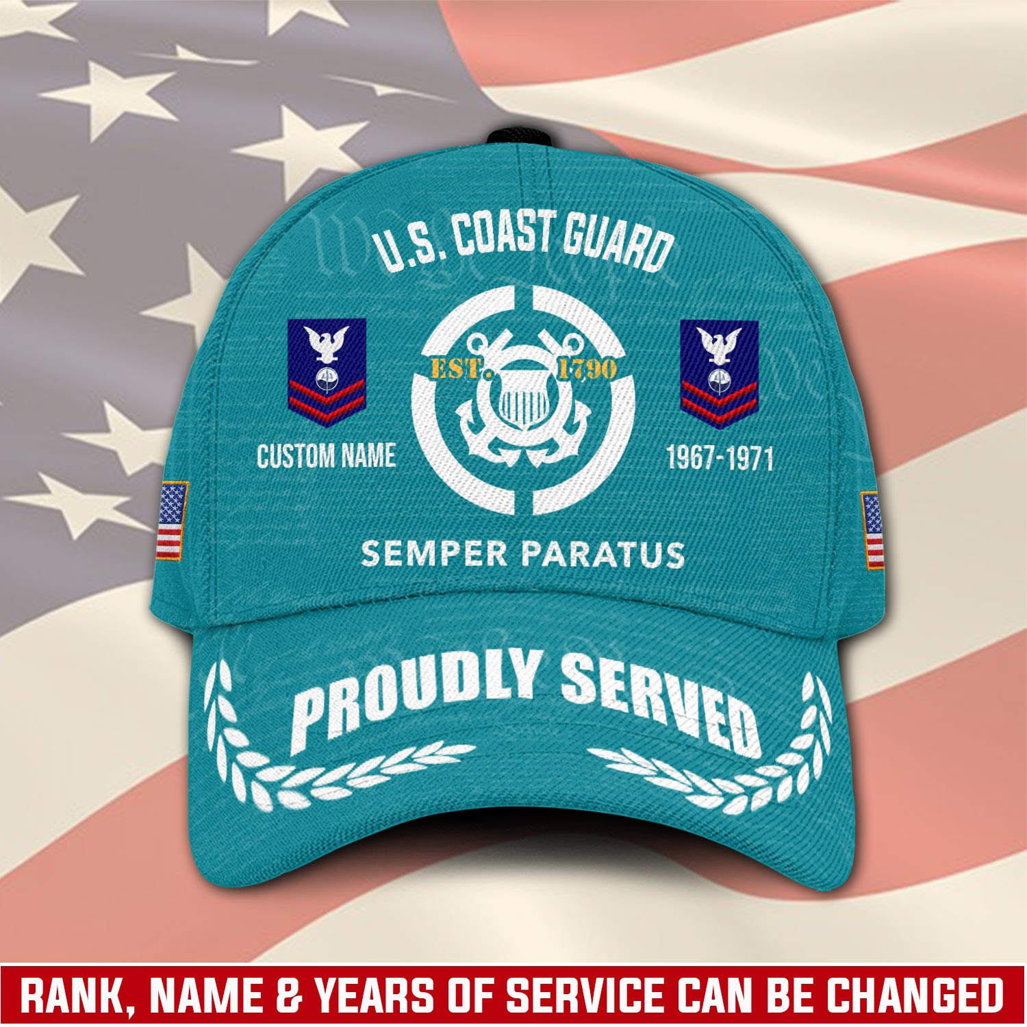 US Coast Guard, Land Of The Free, Because Of The Brave - Classic Cap