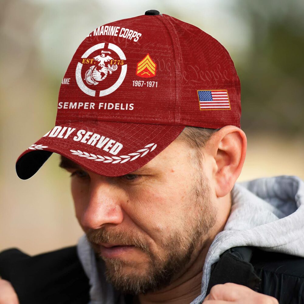 US Marine Corps, E 7 Marines Gunnery Sergeant - Classic Cap - Image 3