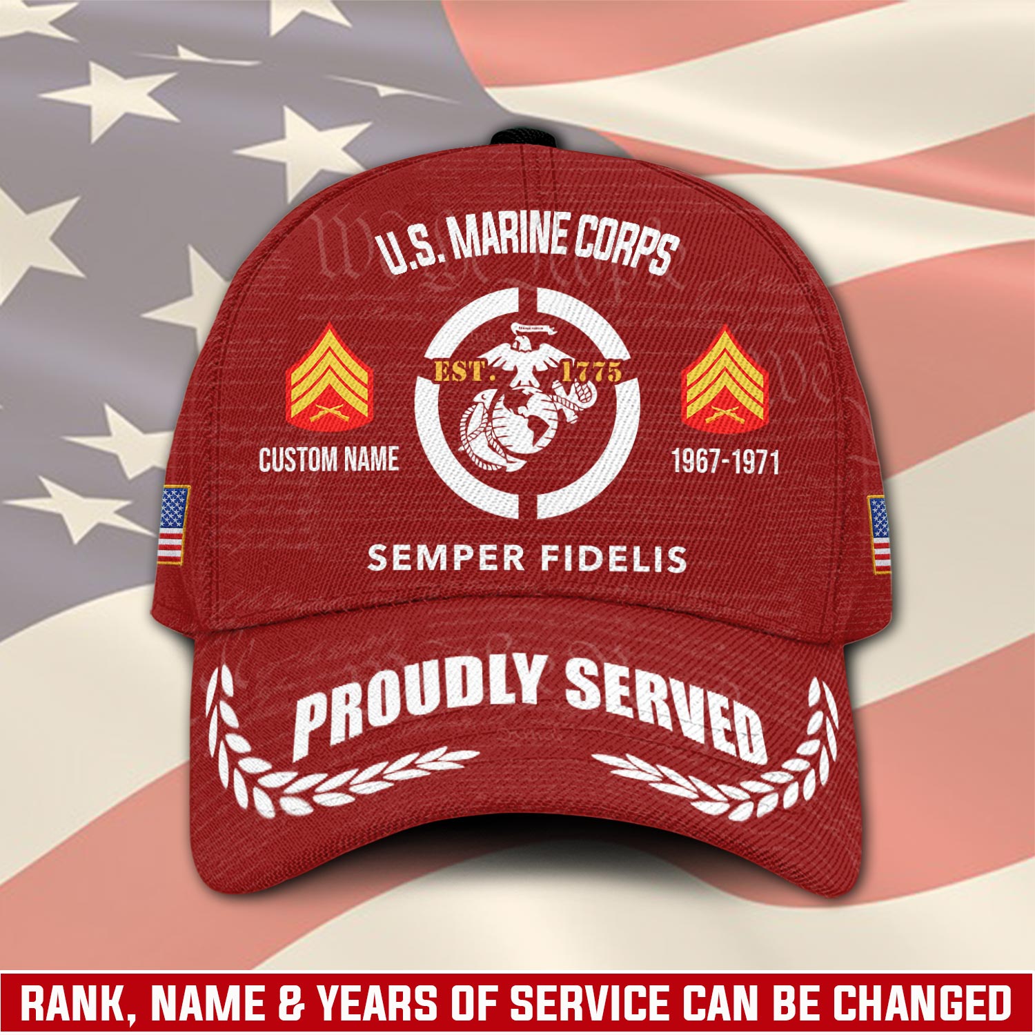 US Marine Corps, E 7 Marines Gunnery Sergeant - Classic Cap