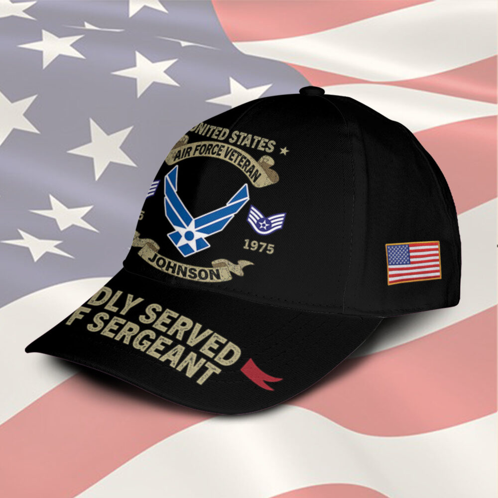 US Air Force, American By Birth, Veteran By Choice - Classic Cap - Image 2