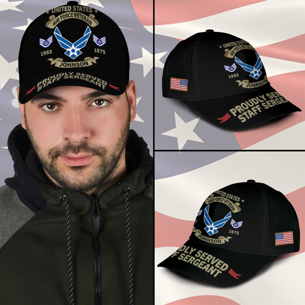 US Air Force, American By Birth, Veteran By Choice - Classic Cap - Image 3