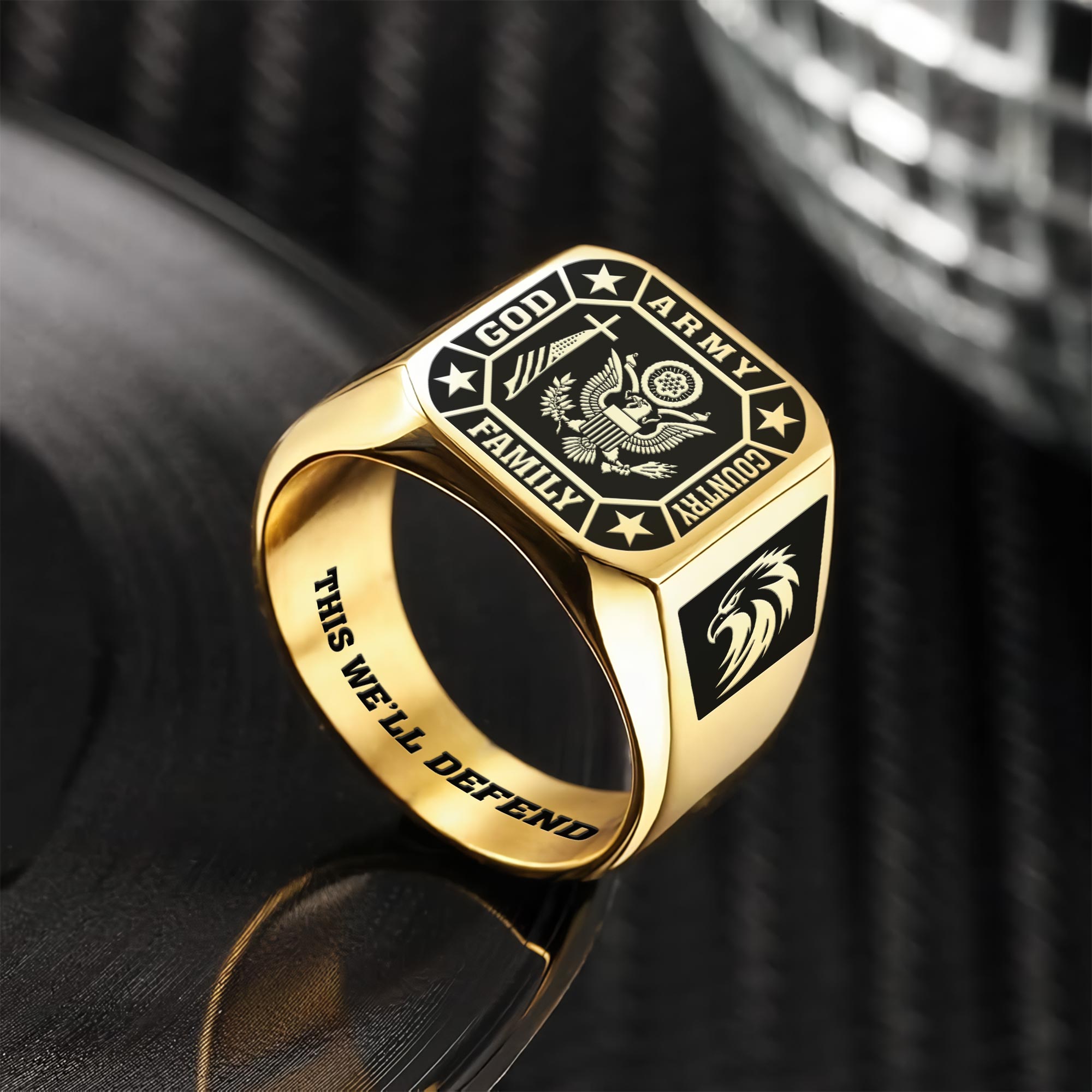 US Army, Life And Pride - Engraved Men's Ring - Image 2