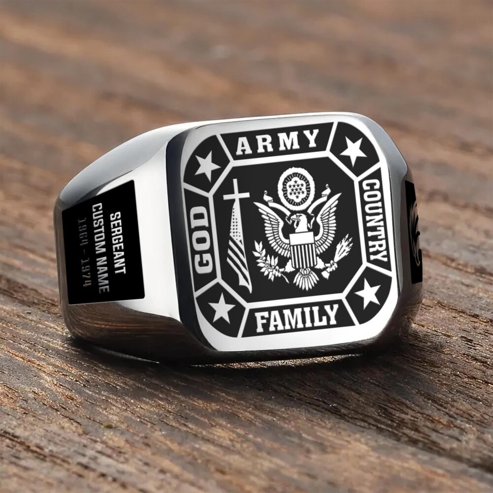 US Army, Life And Pride - Engraved Men's Ring - Image 3