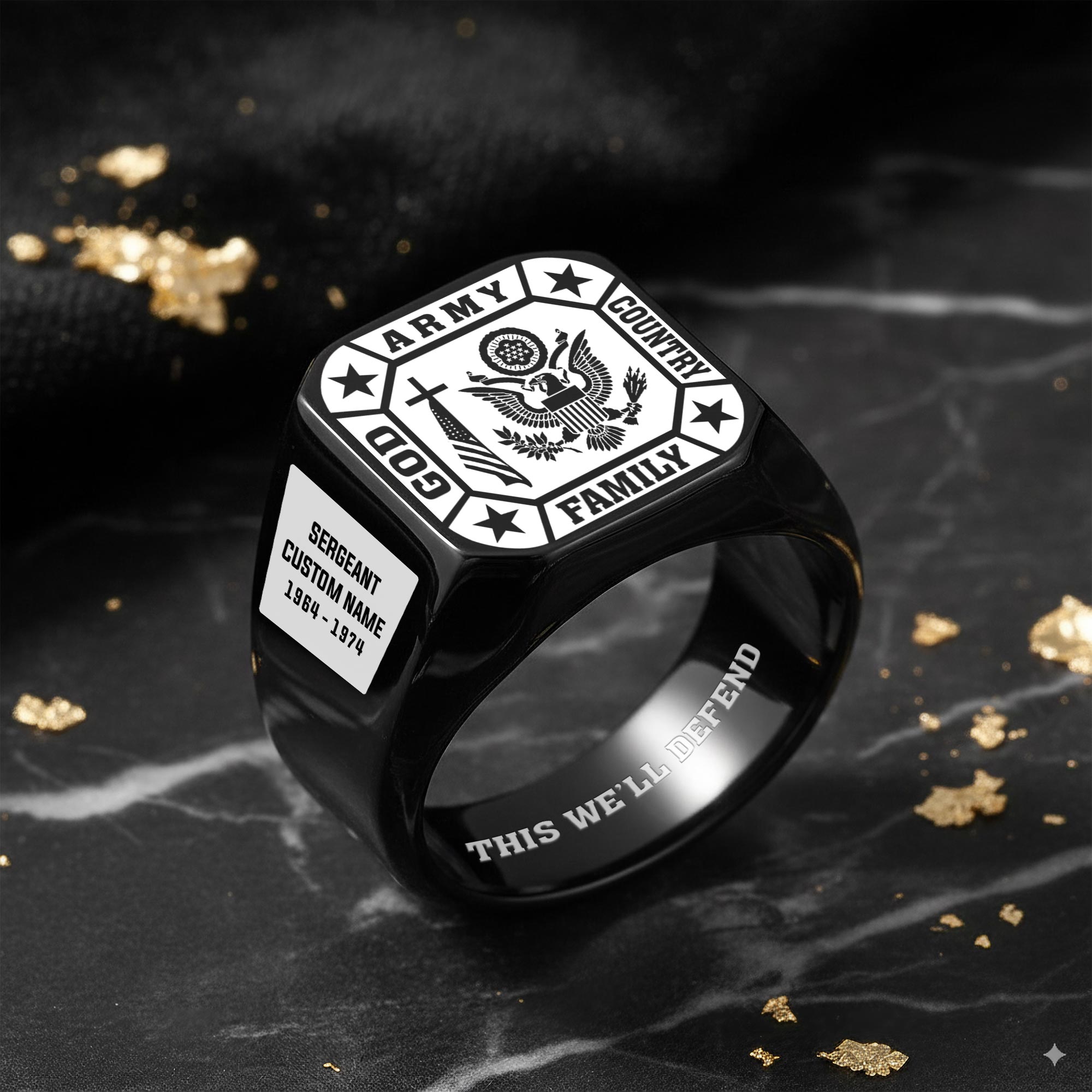 US Army, Life And Pride - Engraved Men's Ring - Image 8