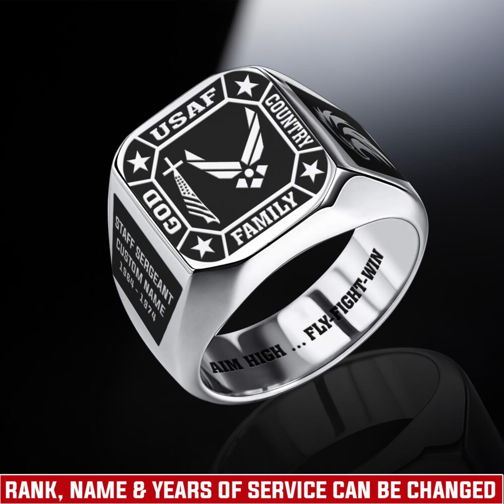 US Air Force , Proud To Have Served - Engraved Men's Ring