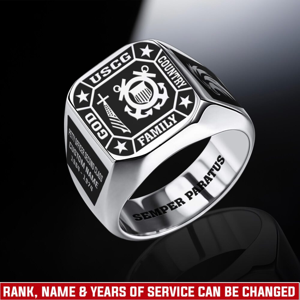 US Coast Guard, Freedom Isn't Free - Engraved Men's Ring