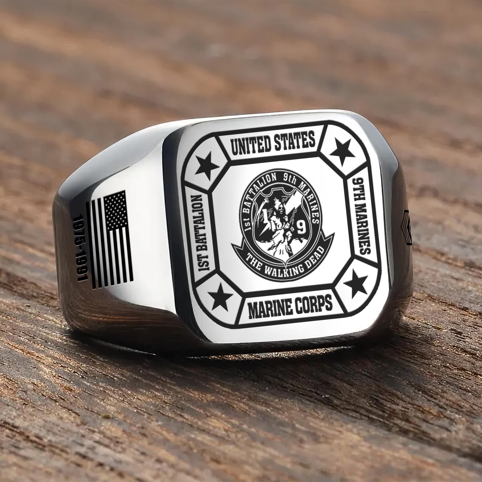 Marine Battalion, I Walked The Walk - Engraved Men's Ring - Image 3
