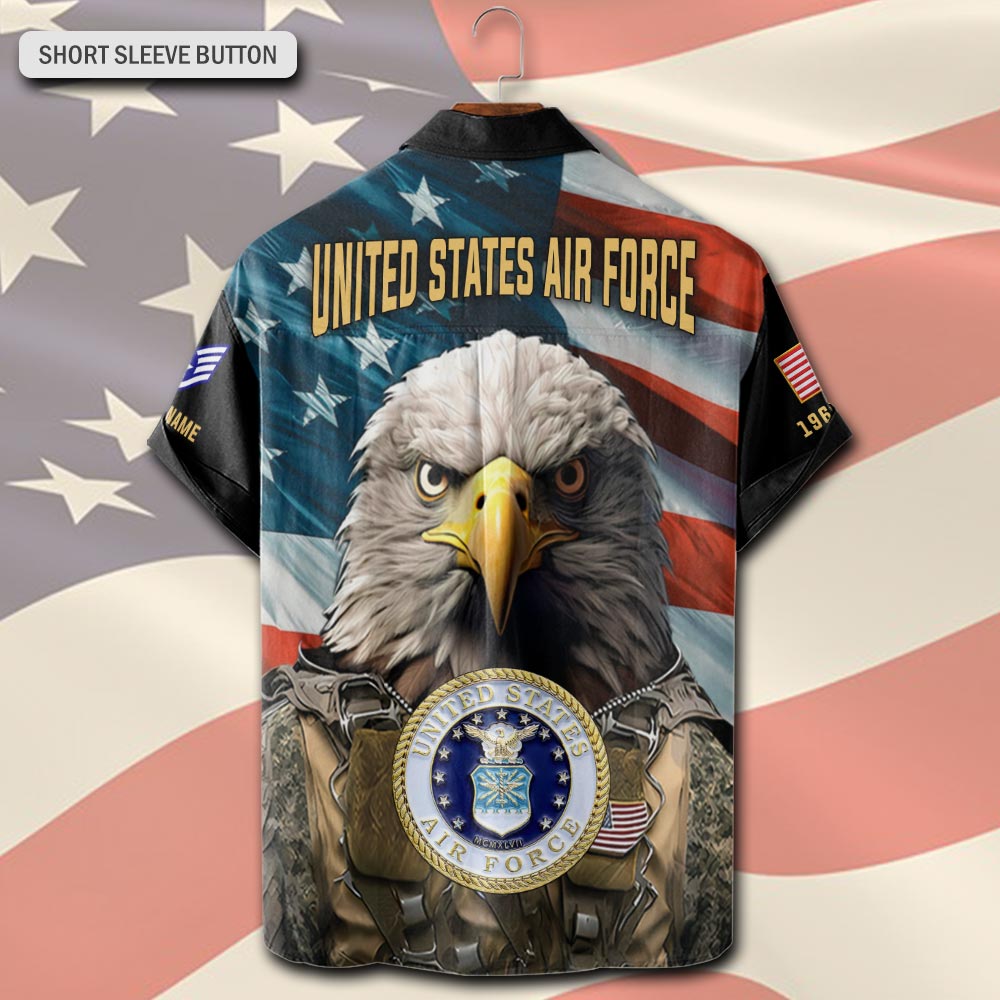 US Air Force , Proud To Have Served - Short Sleeve Button Shirt - Image 3