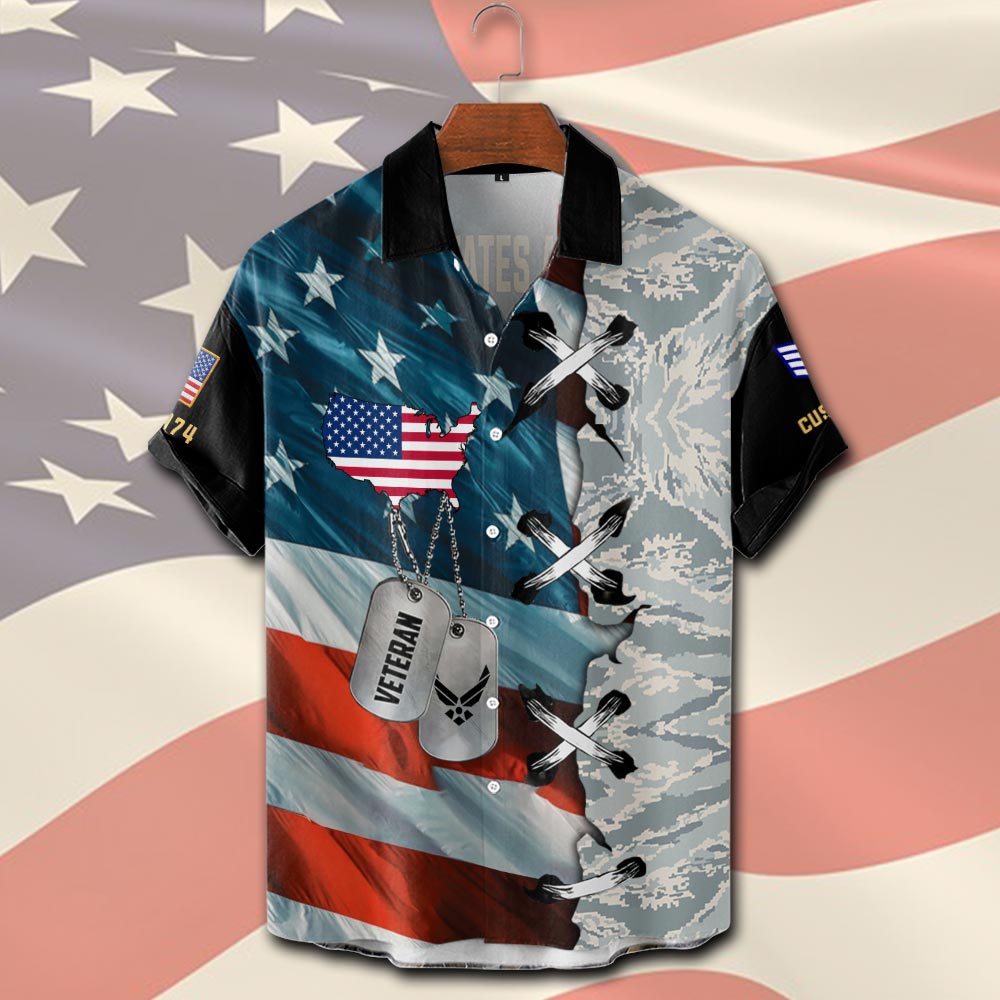 US Air Force , Proud To Have Served - Short Sleeve Button Shirt - Image 2