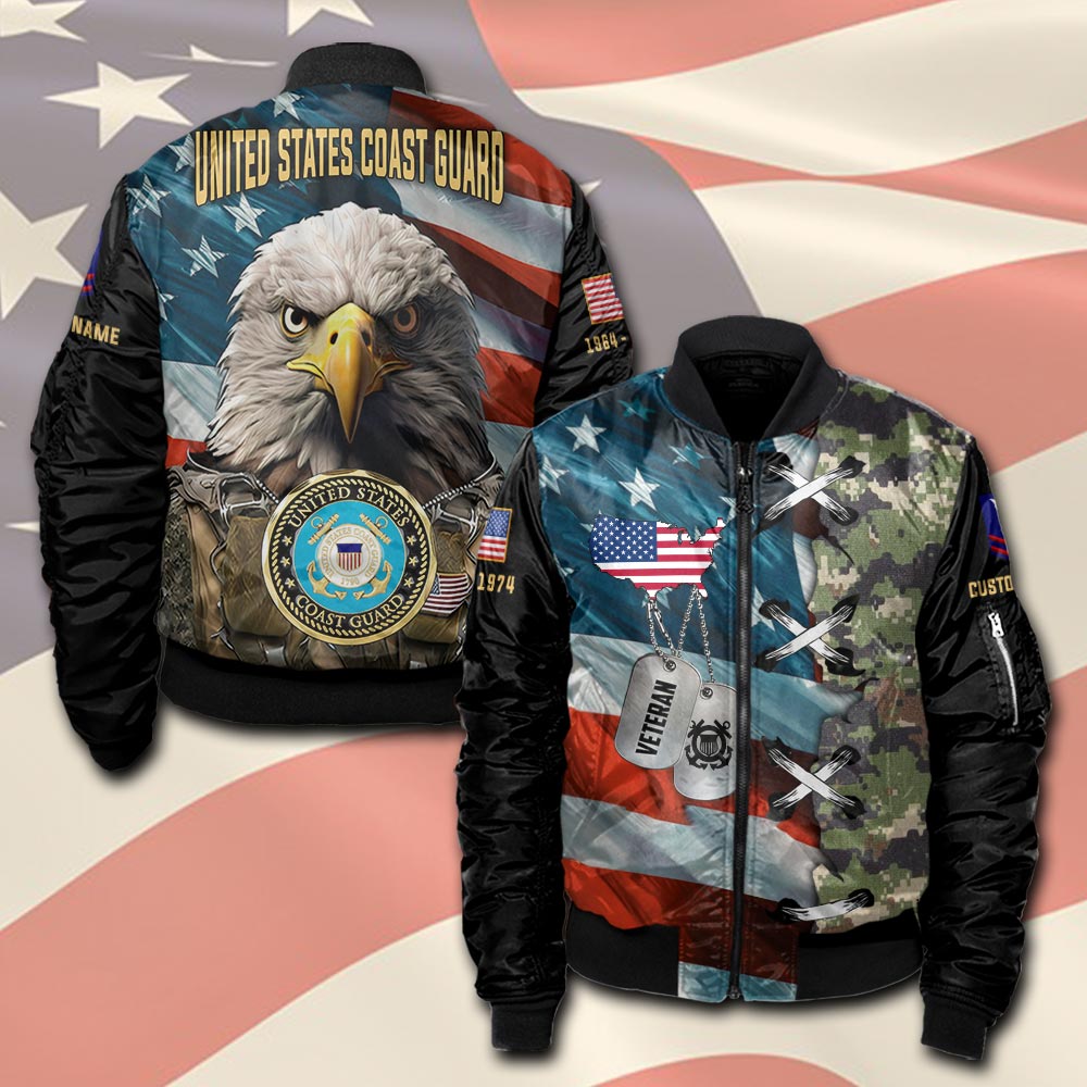 US Coast Guard, Remember - Honor - Respect - Bomber Jacket