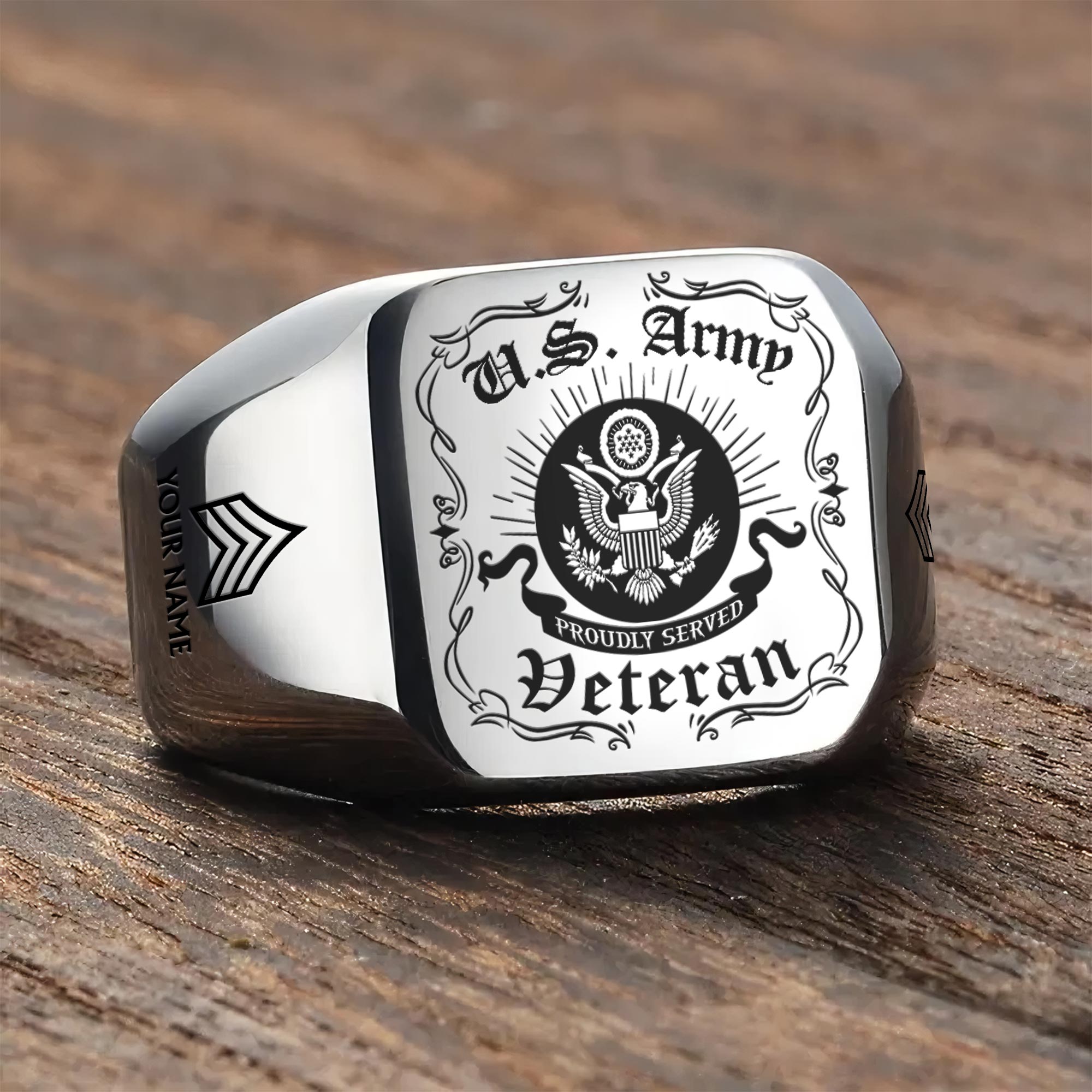 US Army, O 5 Army Lieutenant Colonel - Engraved Men's Ring - Image 3