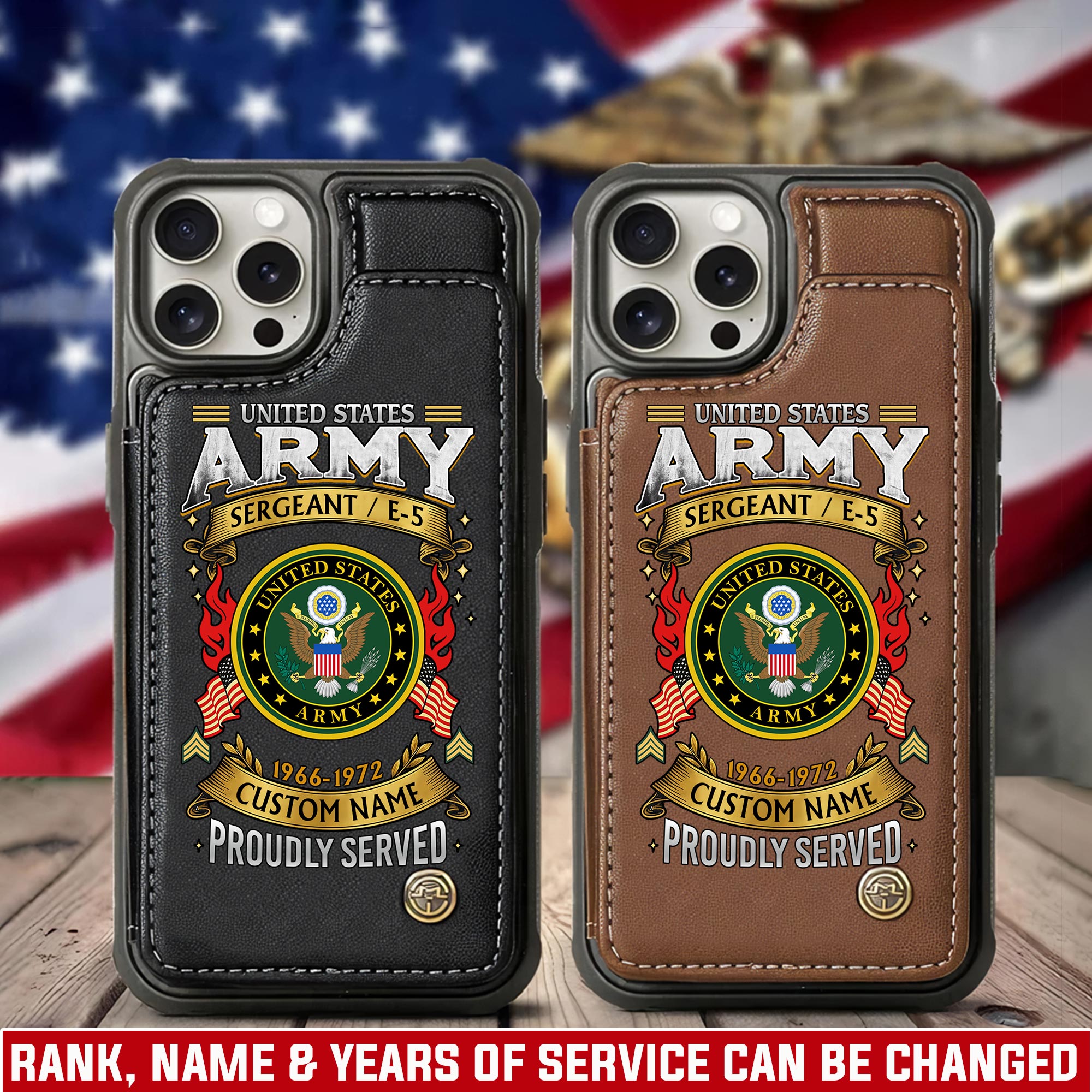 US Army, Thank a Veteran - Leather Flip Phone Case