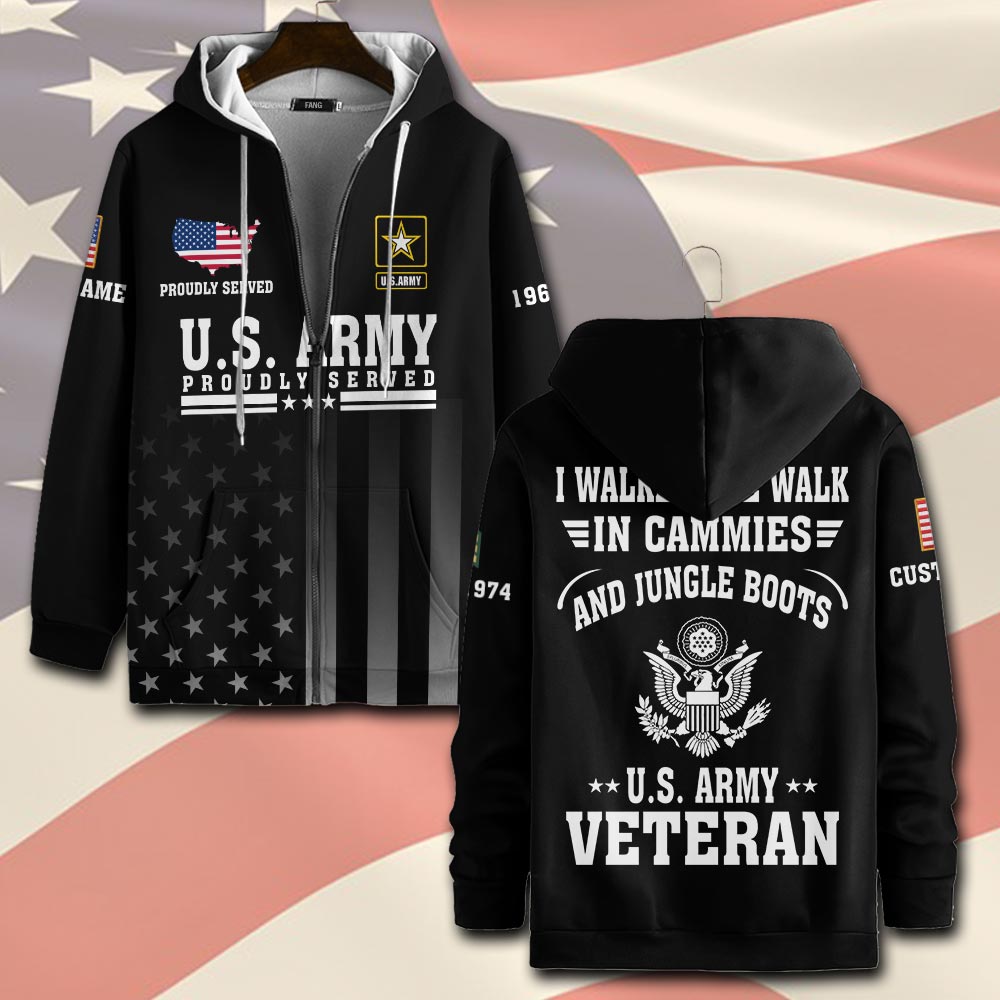 US Army, Proud To Have Served - Zip Hoodie