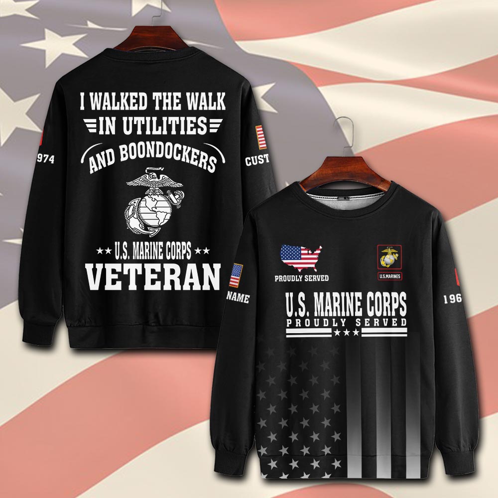 US Marine Corps, Honor, Duty, Service - Sweatshirt