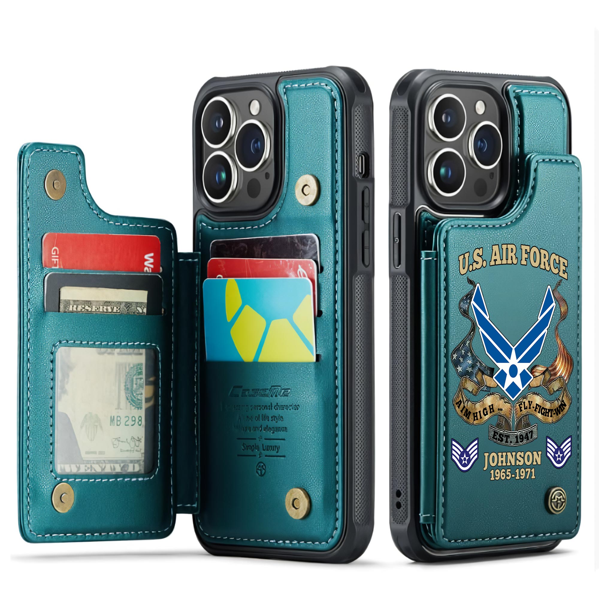 US Air Force , E 6 Air Force Technical Sergeant - Leather Flip Phone Case - Image 5
