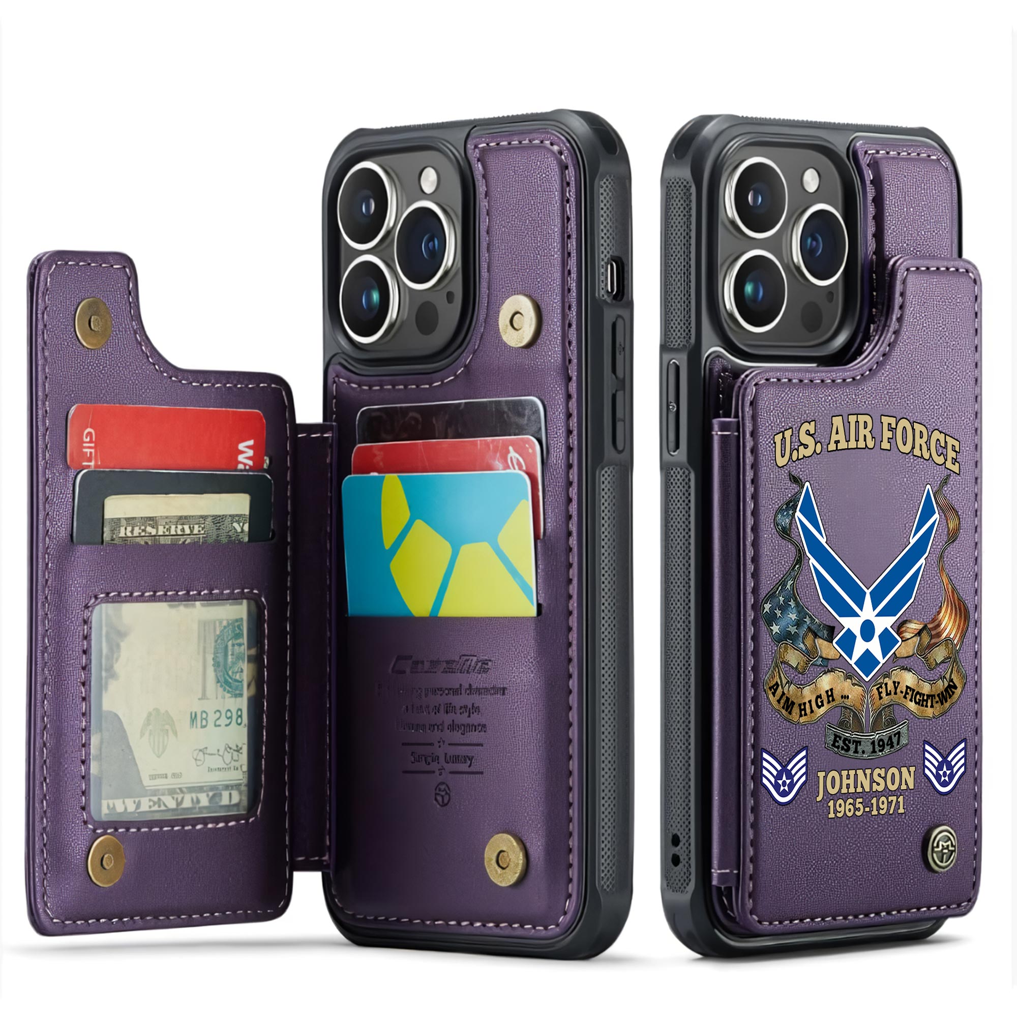 US Air Force , E 6 Air Force Technical Sergeant - Leather Flip Phone Case - Image 6