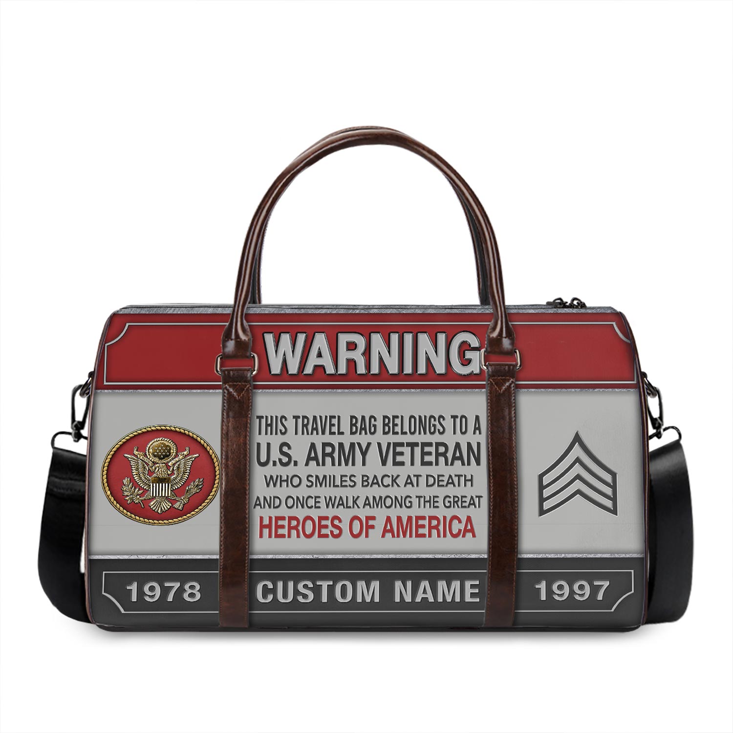 US Army, E 8 Army Master Sergeant - Travel Bag - Size S: 18 x 8.6 x 10.2 inches - Image 3