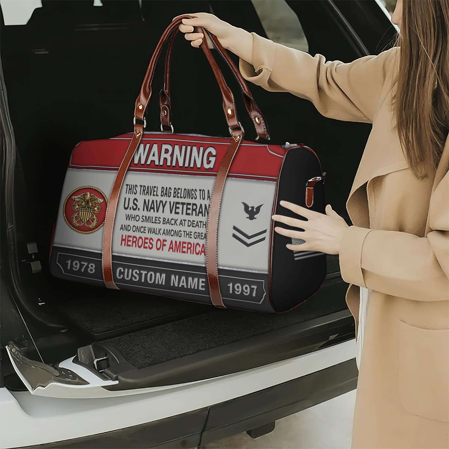 US Navy, E 4 Gold - Travel Bag - Size S: 18 x 8.6 x 10.2 inches - Image 2