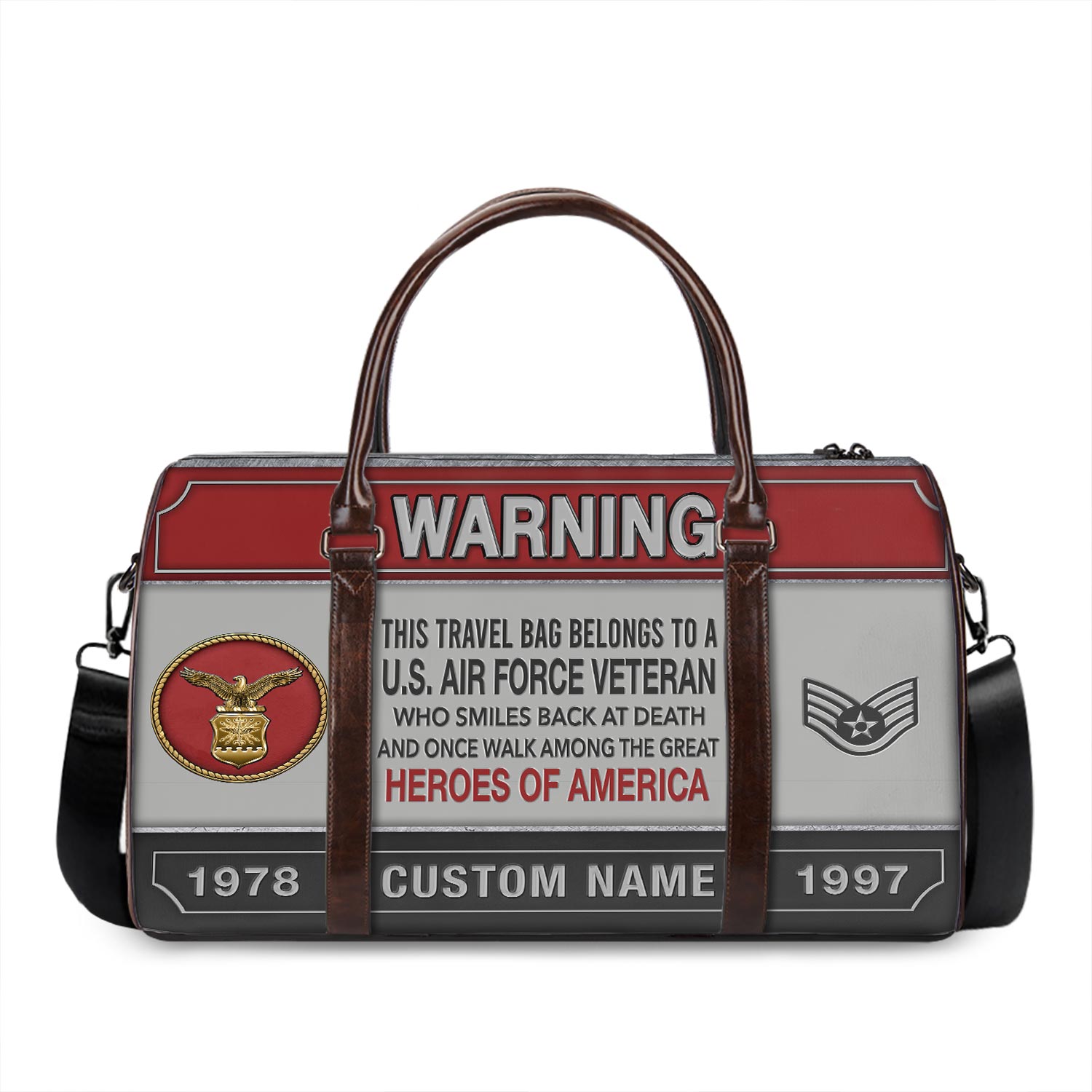 US Air Force, E 8 Air Force Senior Master Sergeant - Travel Bag - Size S: 18 x 8.6 x 10.2 inches - Image 3