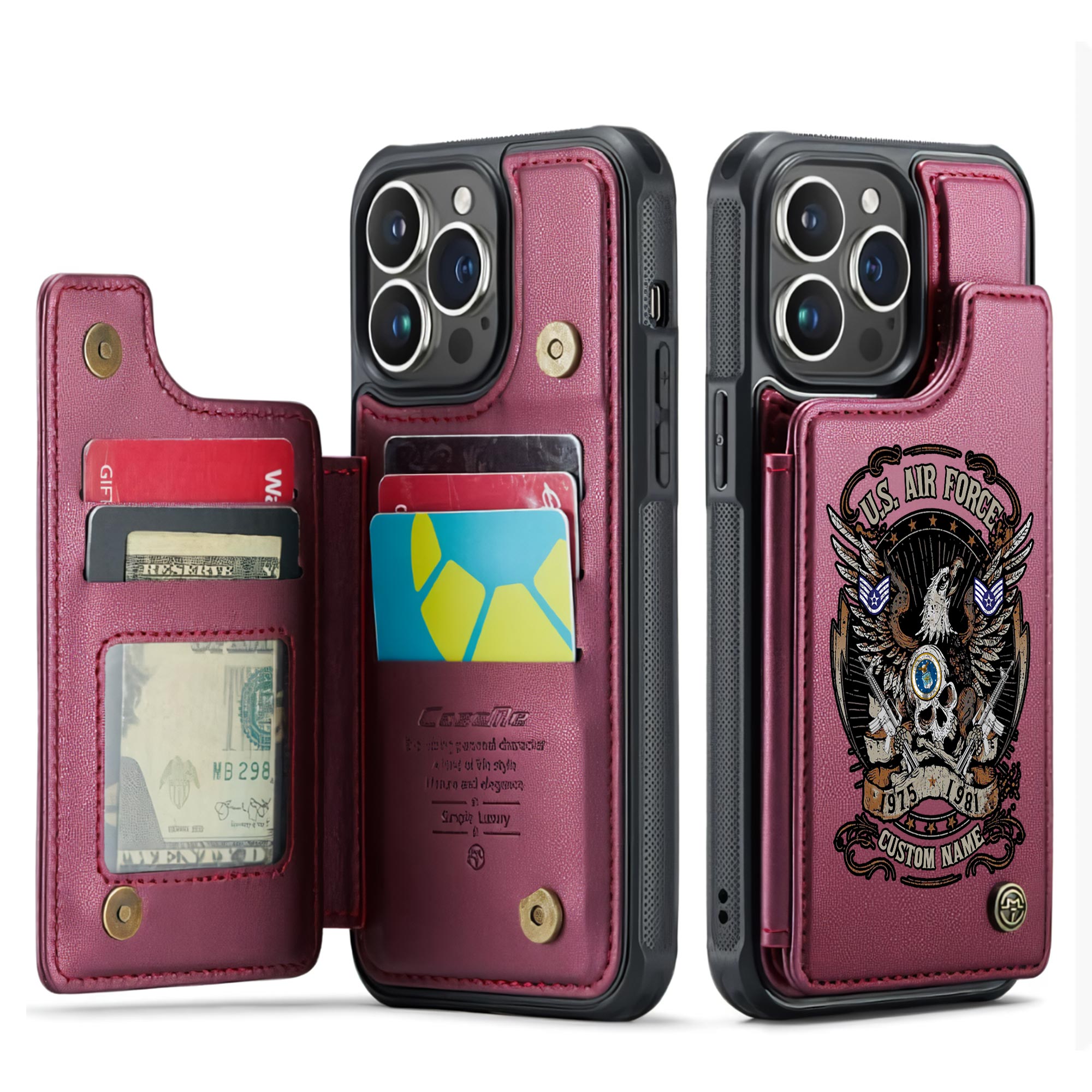 US Air Force , O 6 Air Force Colonel - Leather Flip Phone Case - Image 4