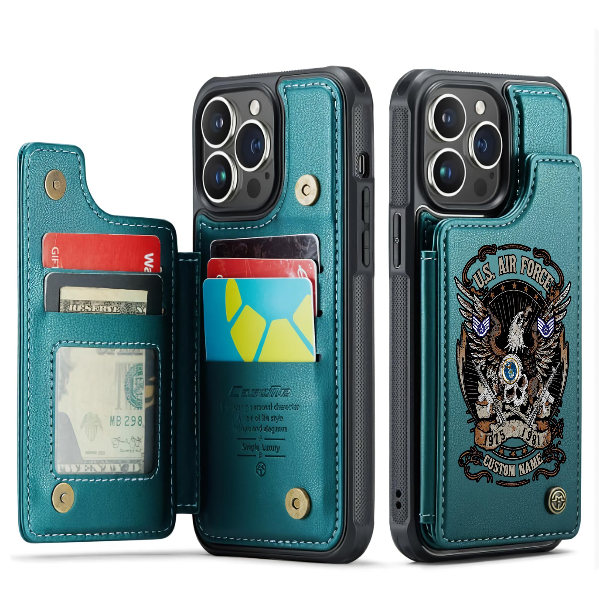 US Air Force , O 6 Air Force Colonel - Leather Flip Phone Case - Image 5