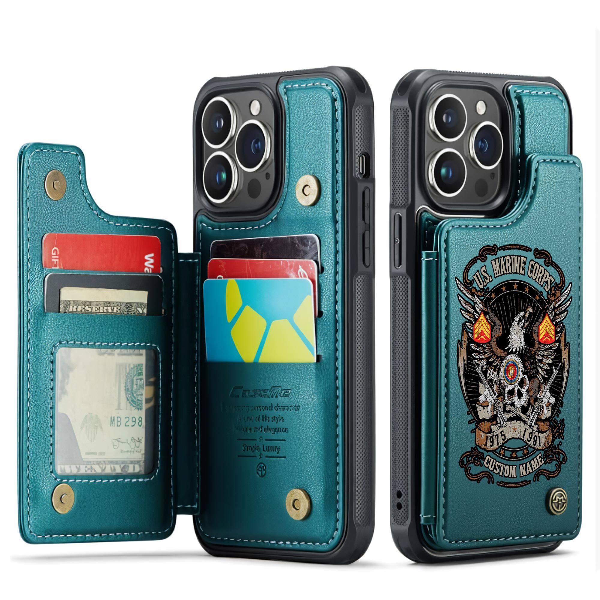 US Marine Corps, Life And Pride - Leather Flip Phone Case - Image 5