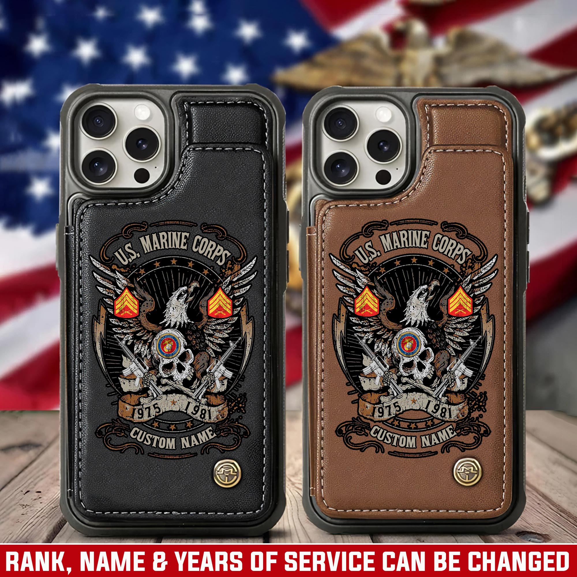 US Marine Corps, Life And Pride - Leather Flip Phone Case