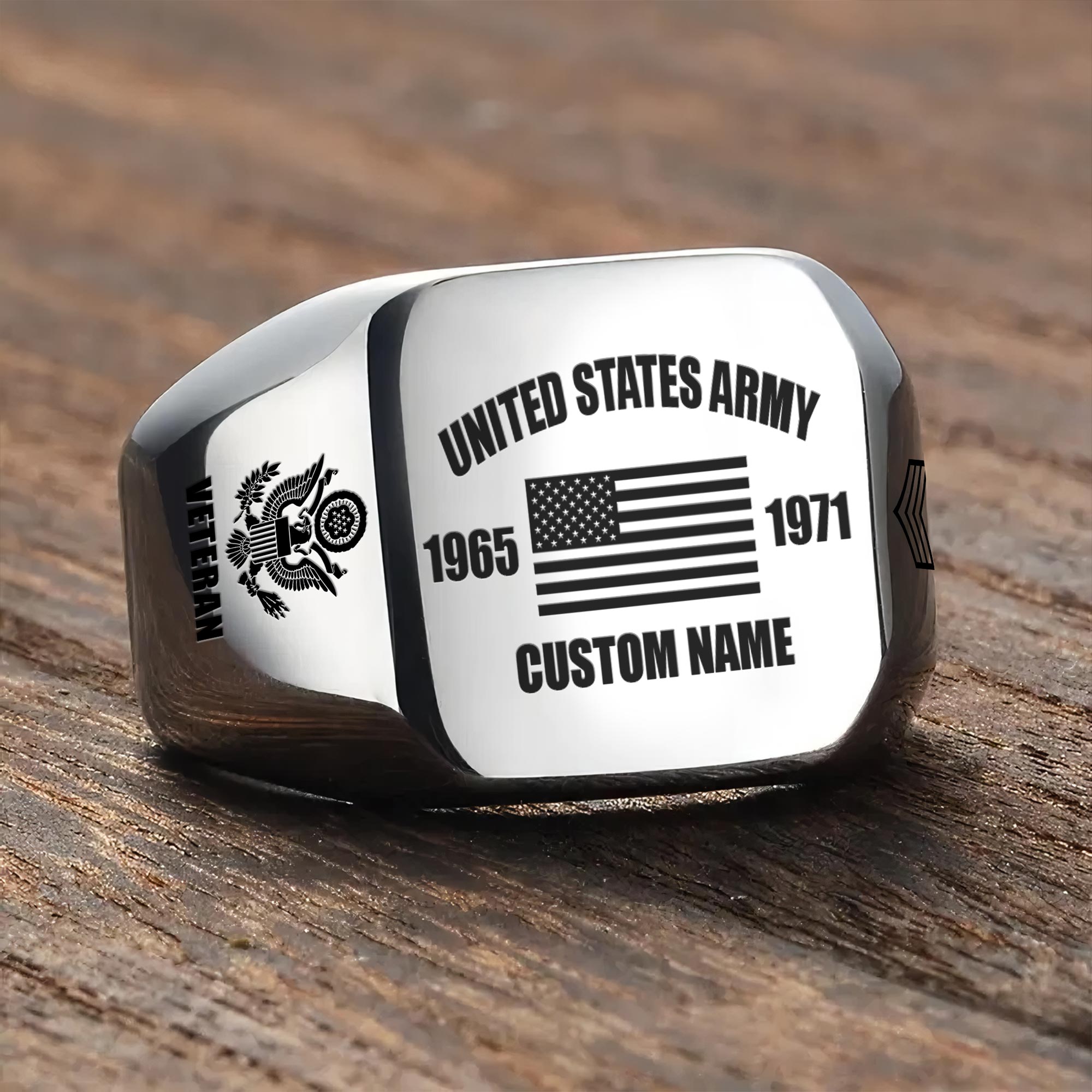 US Army, O 6 Army Colonel - Engraved Men's Ring - Image 3