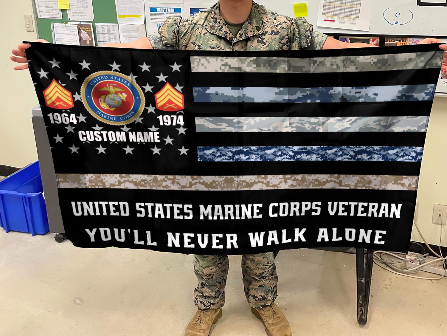 US Marine Corps, No One Fights Alone - Flying Flag 2×3 Feet(60×90 Cm) - Image 3