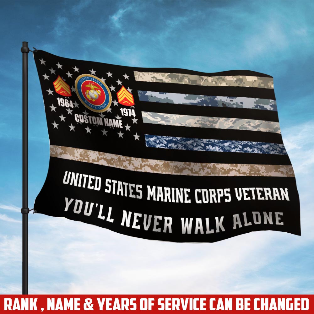 US Marine Corps, No One Fights Alone - Flying Flag 2×3 Feet(60×90 Cm)