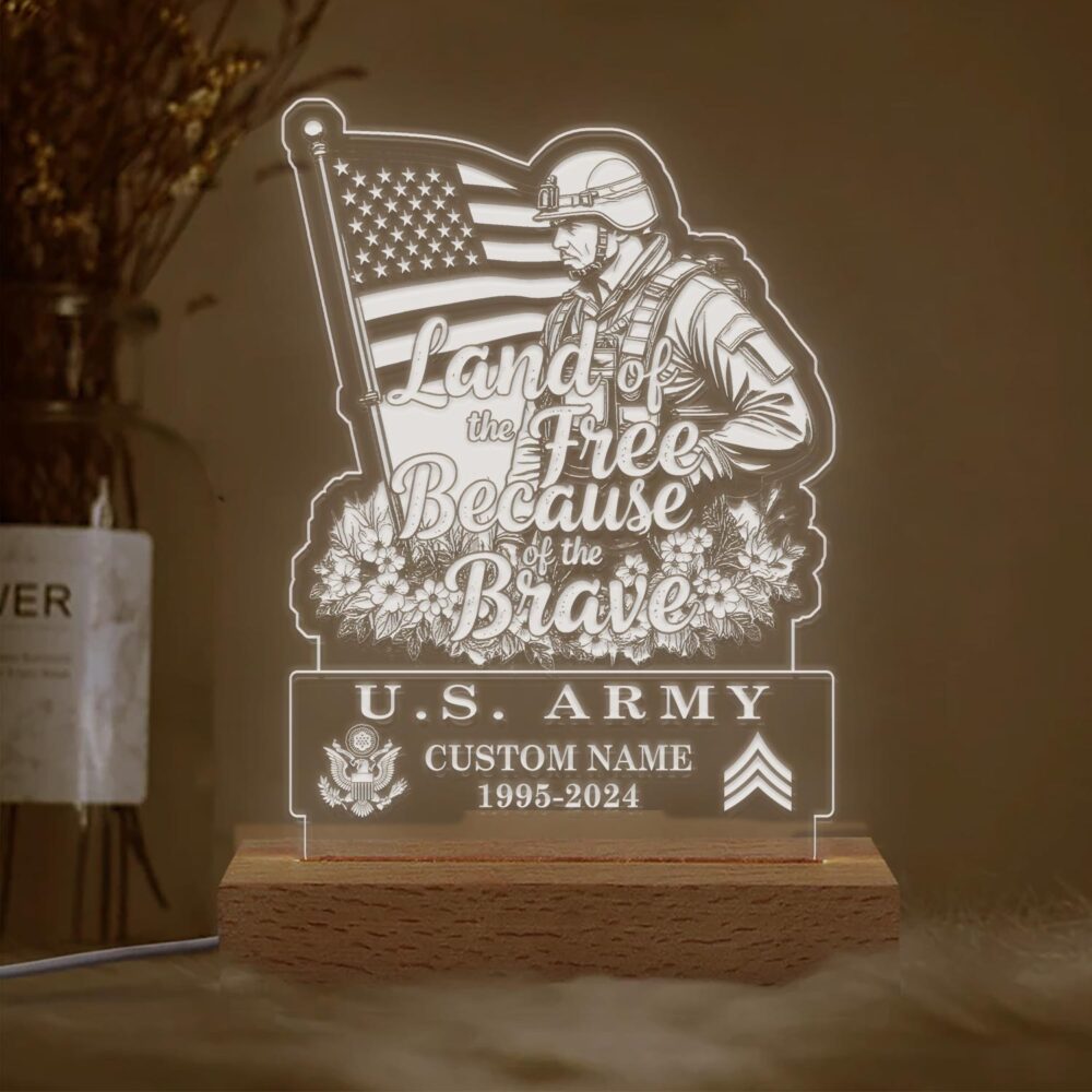US Army, Life And Pride - Personalized Led Lamp - Image 2