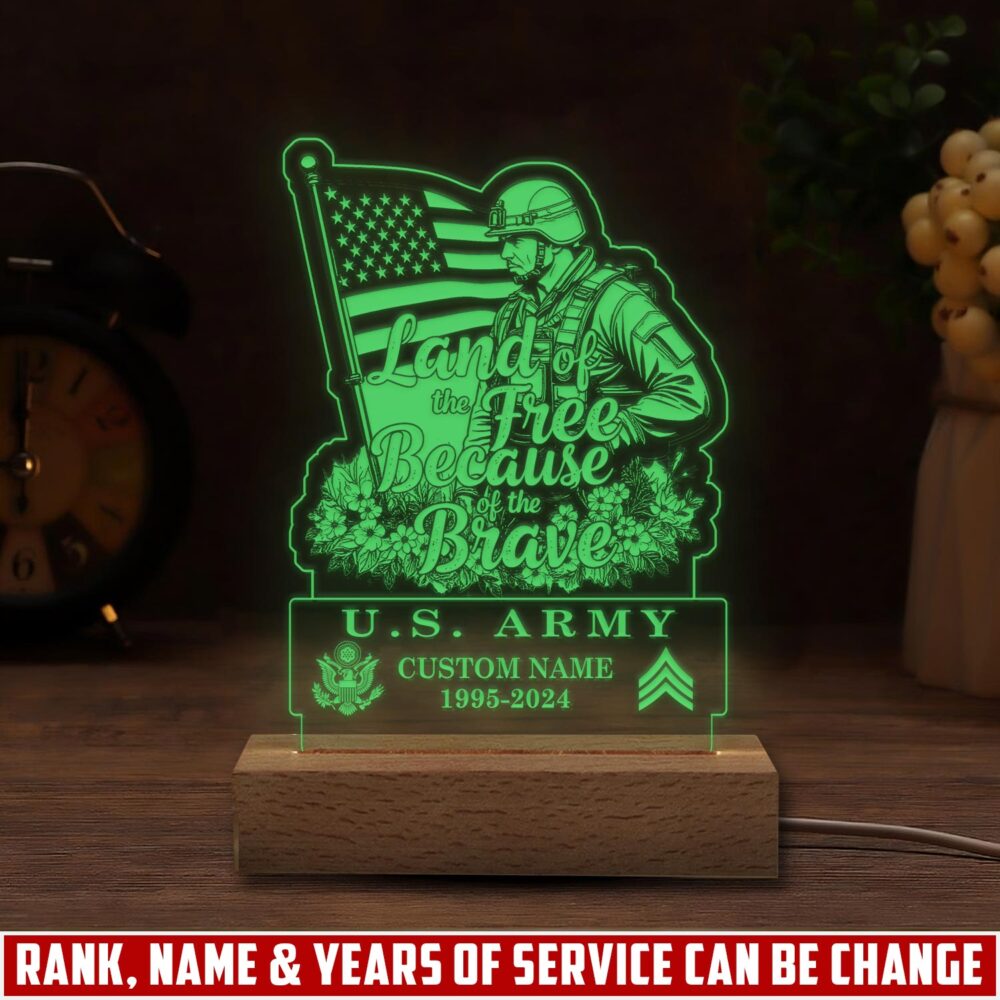 US Army, Life And Pride - Personalized Led Lamp