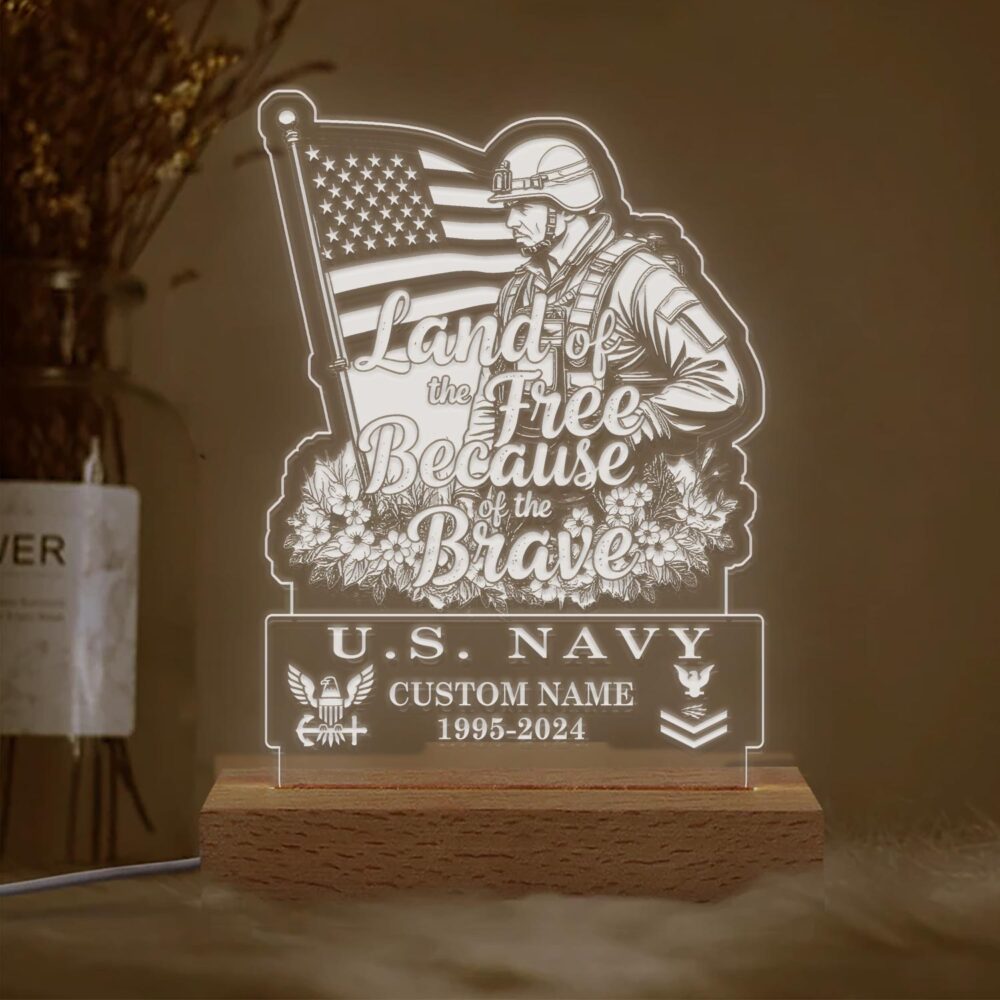 US Navy, Proud To Have Served - Personalized Led Lamp - Image 2