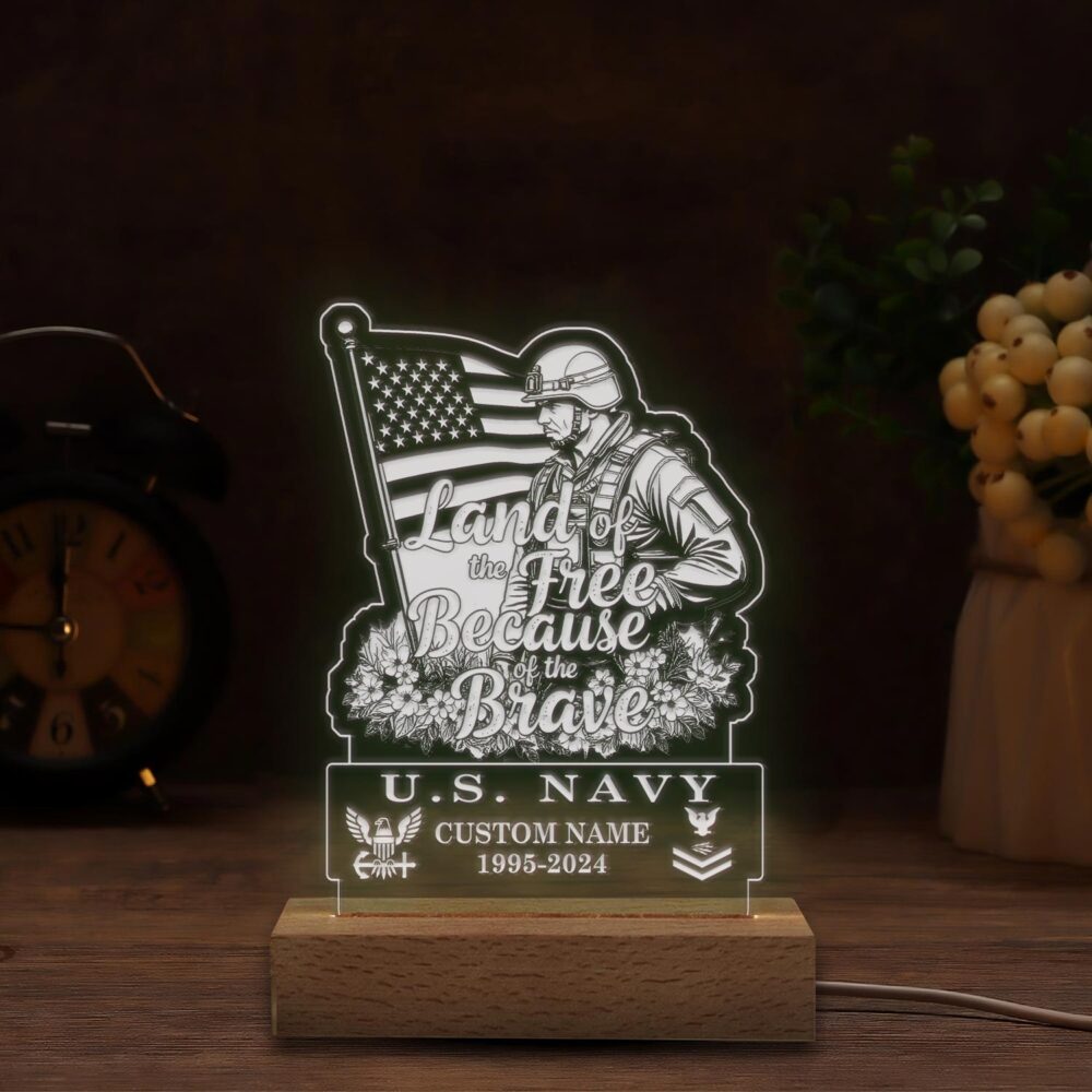 US Navy, Proud To Have Served - Personalized Led Lamp - Image 4
