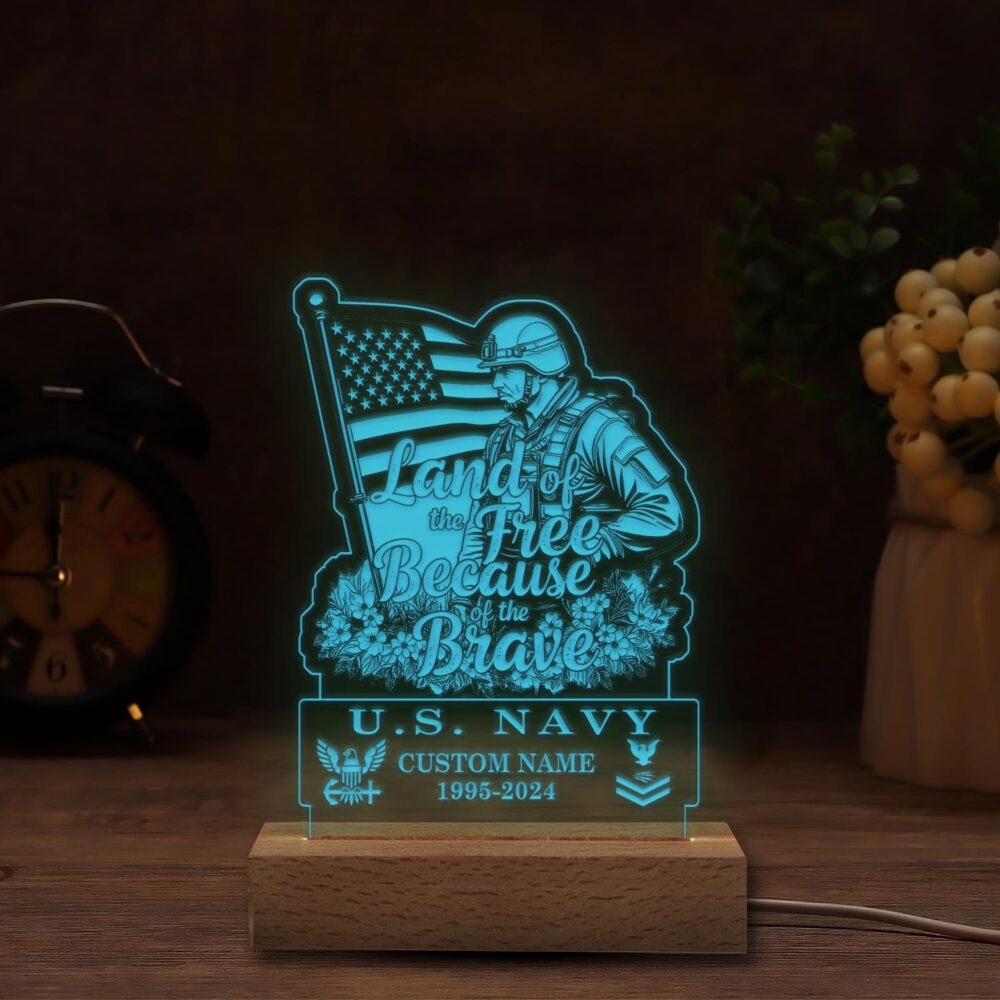 US Navy, Proud To Have Served - Personalized Led Lamp - Image 6