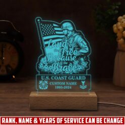 US Coast Guard, E 8 Gold - Personalized Led Lamp
