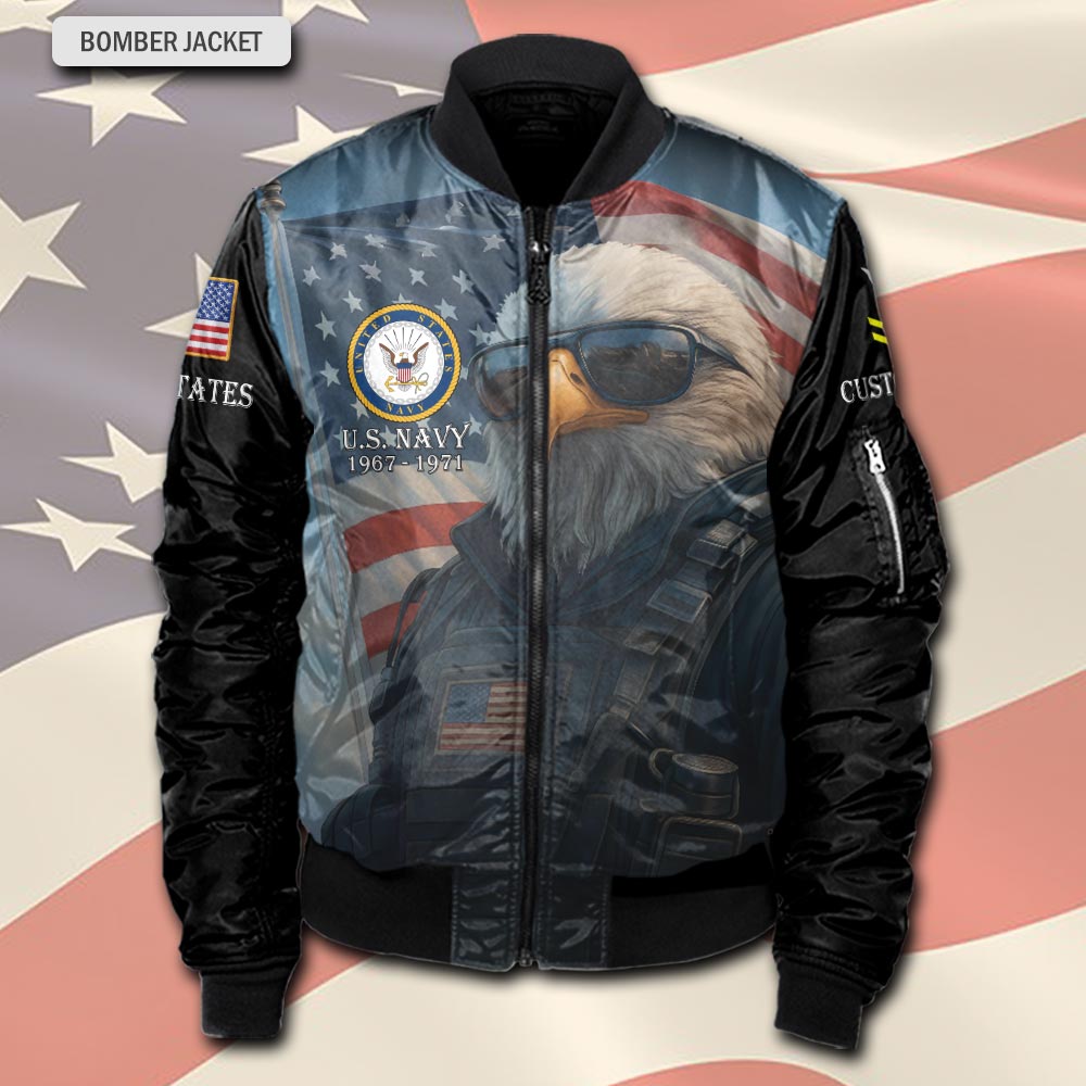 US Navy, E 3 White - Bomber Jacket - Image 2