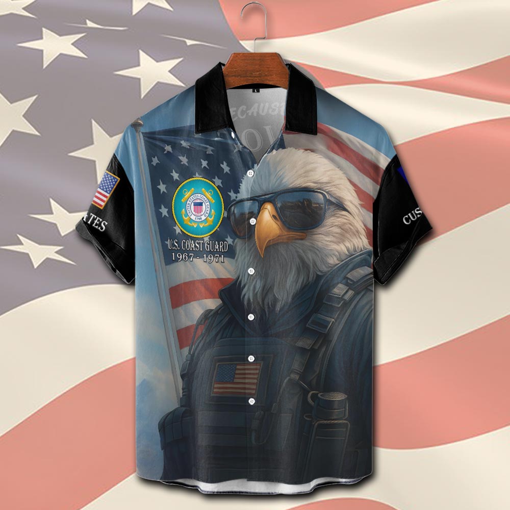 US Coast Guard, E 2 Blue - Short Sleeve Button Shirt - Image 2