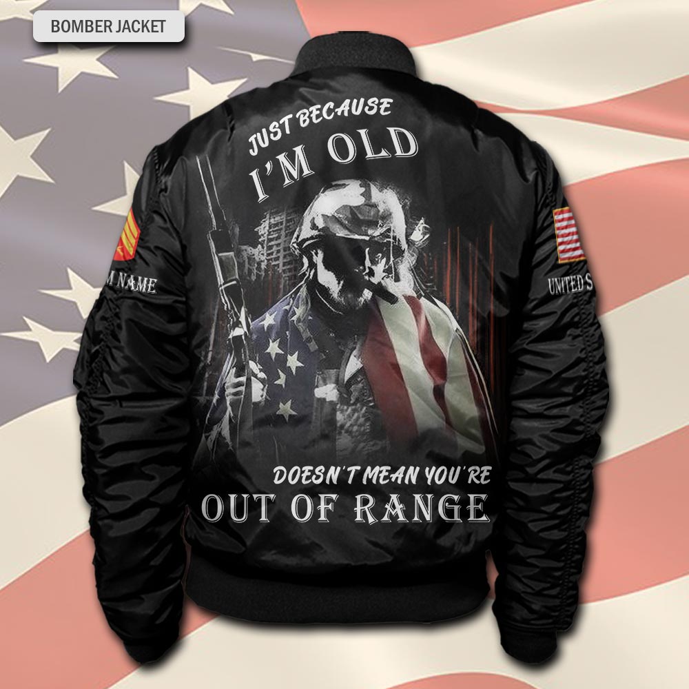 US Marine Corps, Duty, Honor, Country - Bomber Jacket - Image 3
