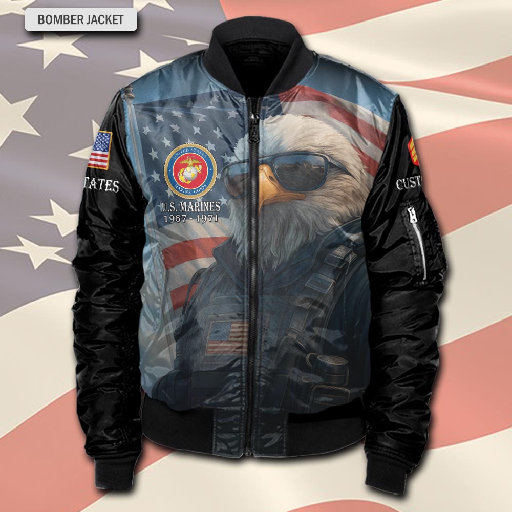 US Marine Corps, Duty, Honor, Country - Bomber Jacket - Image 2