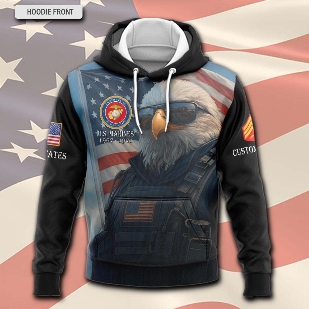 US Marine Corps, Freedom Over Fear - Hoodie - Image 2