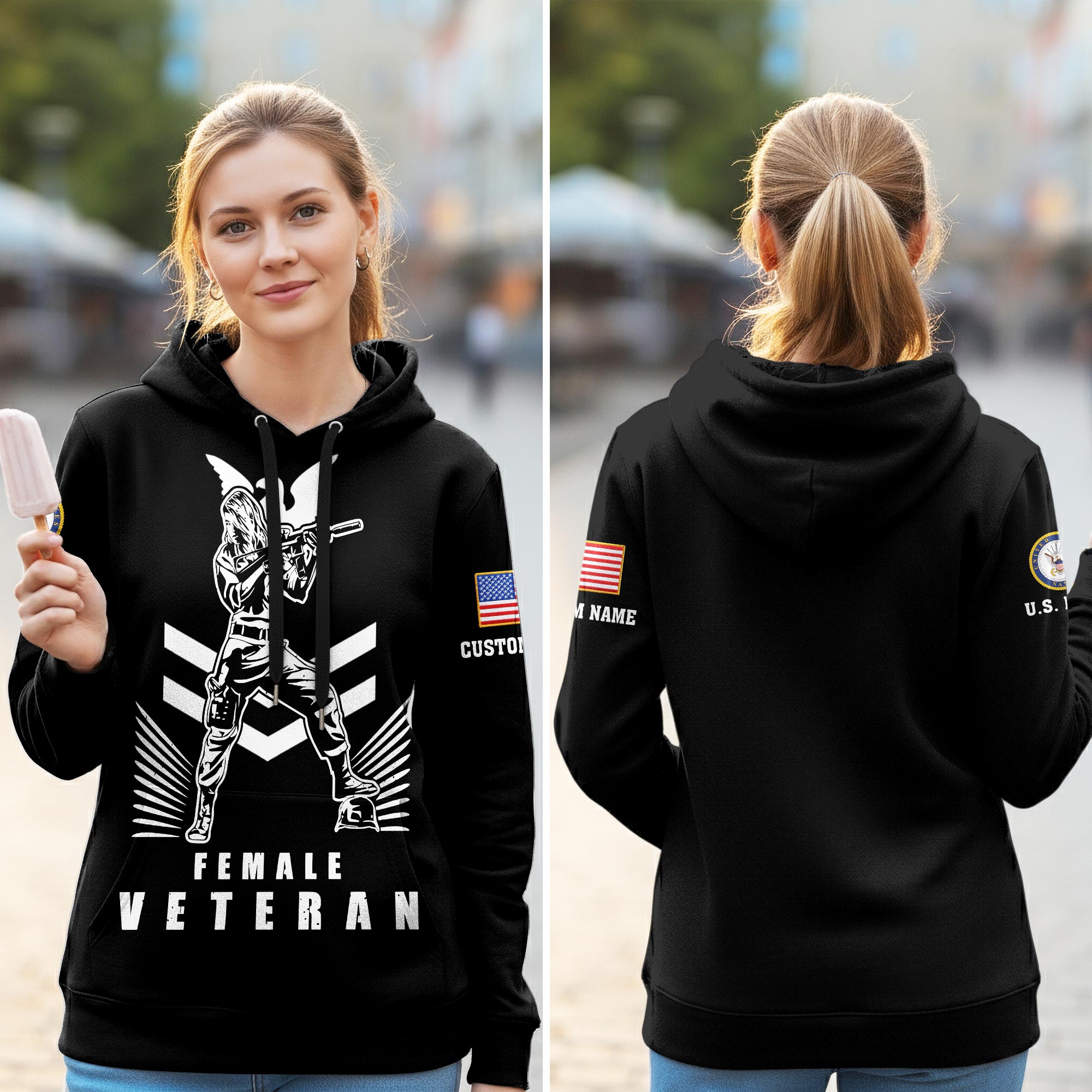 US Navy, E 3 Blue - Women Hoodie