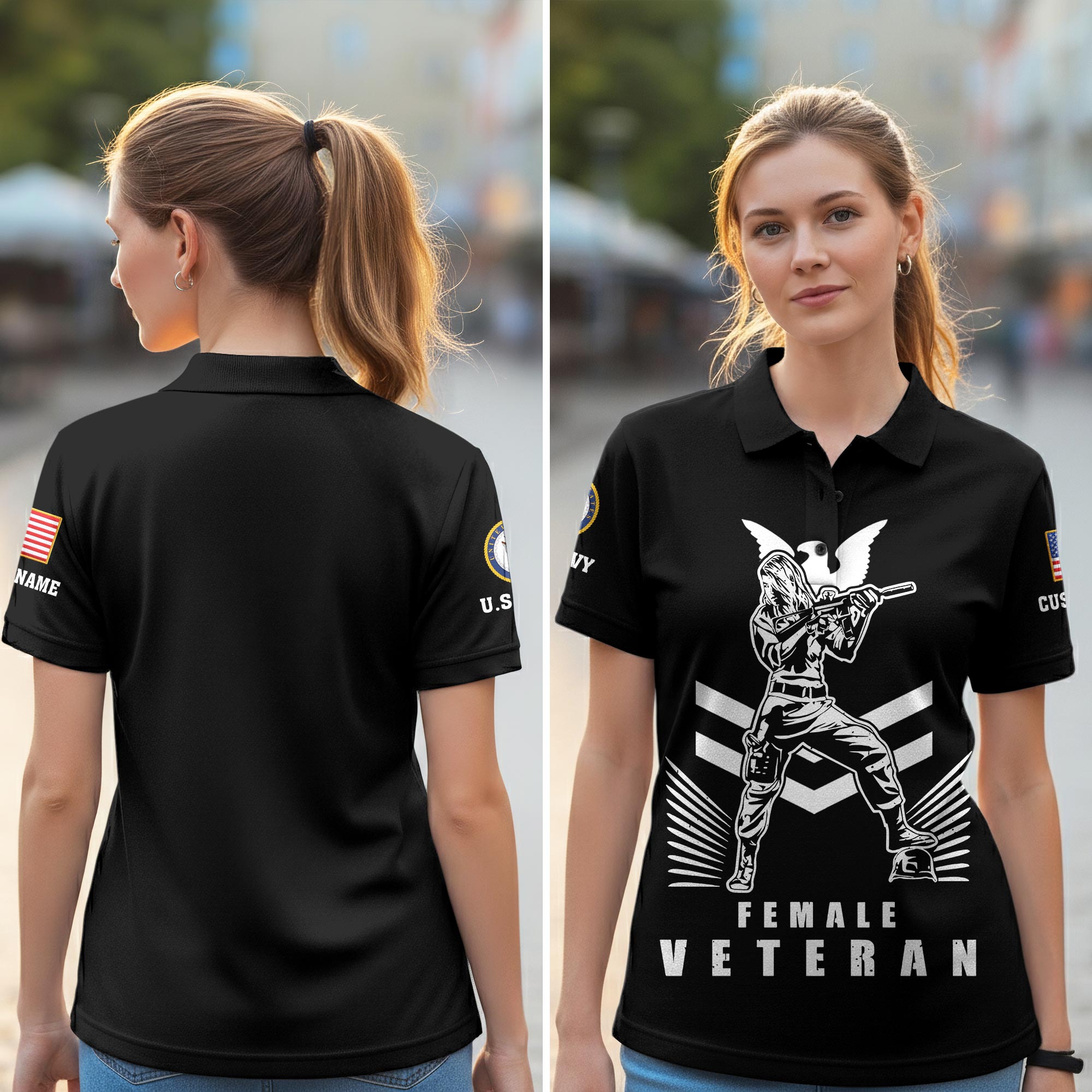 US Navy, No One Gets Left Behind - Women Polo Shirt