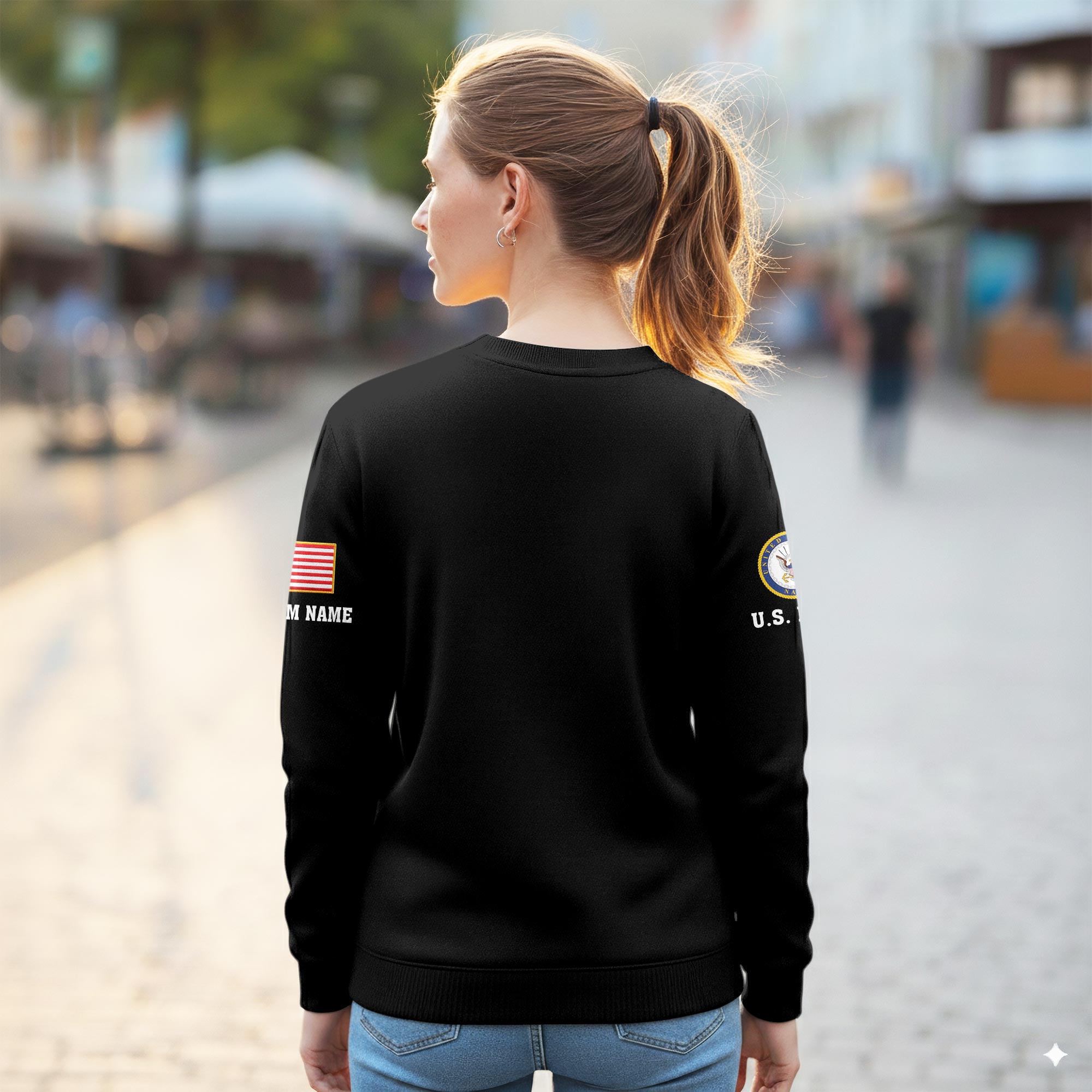 US Navy, E 7 Red - Women Sweatshirt - Image 3