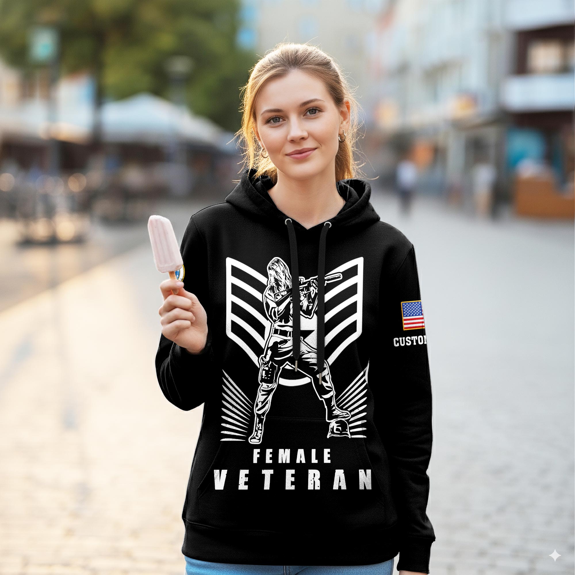 US Air Force , E 3 Air Force Airman First Class - Women Hoodie - Image 2