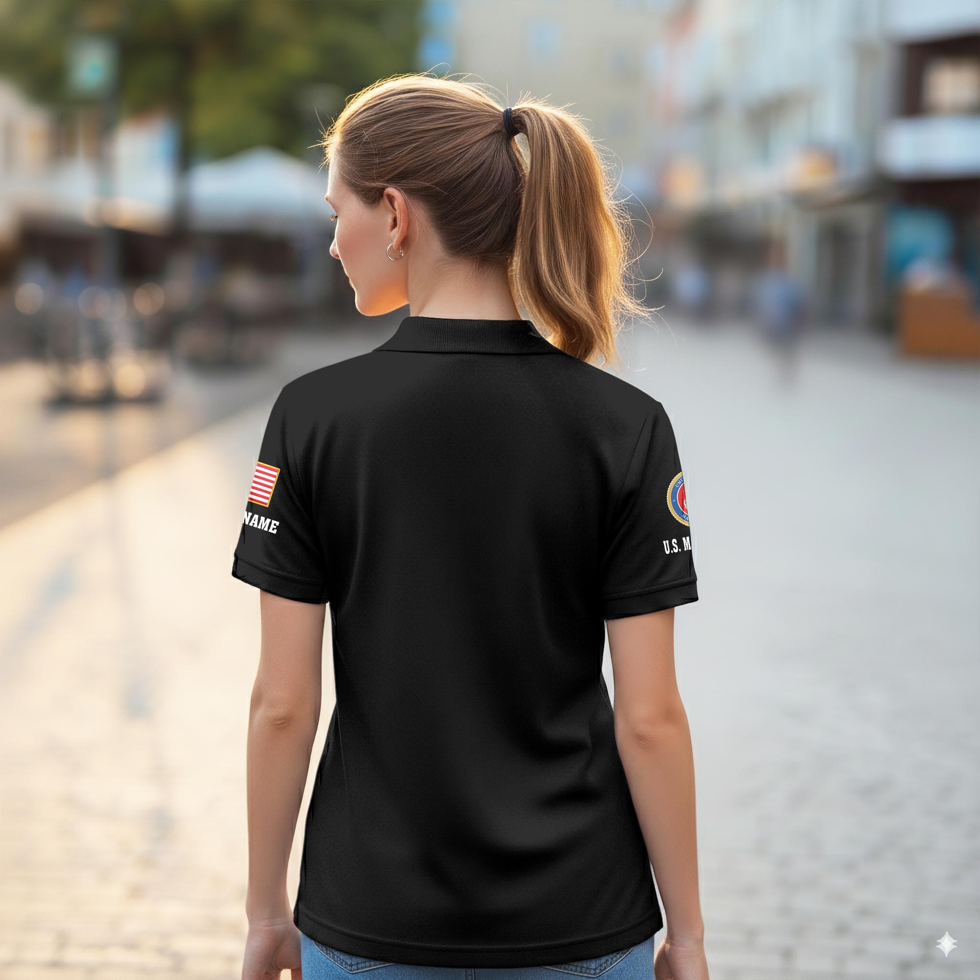 US Marine Corps, No One Gets Left Behind - Women Polo Shirt - Image 3